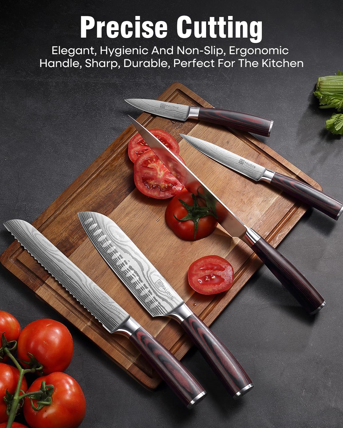 PAUDIN knife set utility knife ideal for mid-sized tasks.