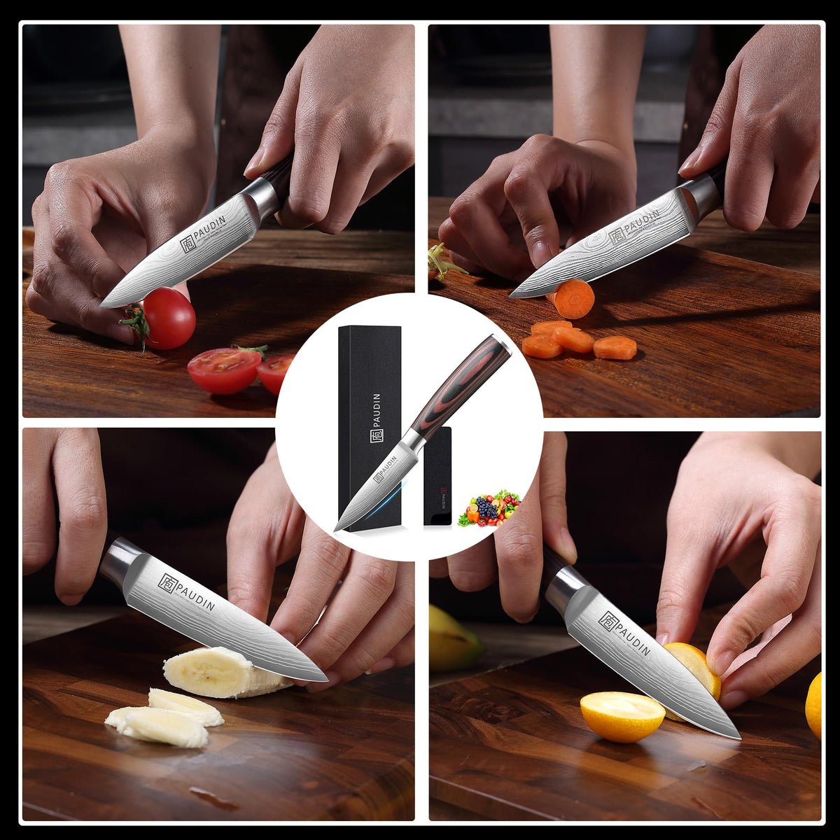 PAUDIN paring knife packaged in an elegant gift box for gifting.