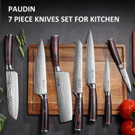 PAUDIN 7-inch santoku for versatile chopping and mincing
