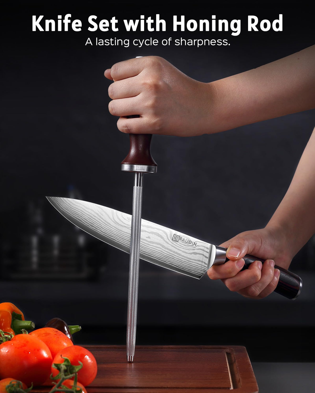 PAUDIN steak knives 4.5-inch in a 6-piece set.