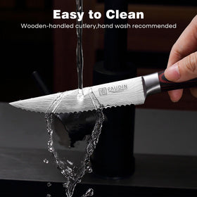 PAUDIN steak knives six-piece set ergonomic grip supports comfortable cutting