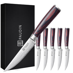 PAUDIN steak knives 6-piece gift box: elegant presentation for gifting and entertaining gatherings