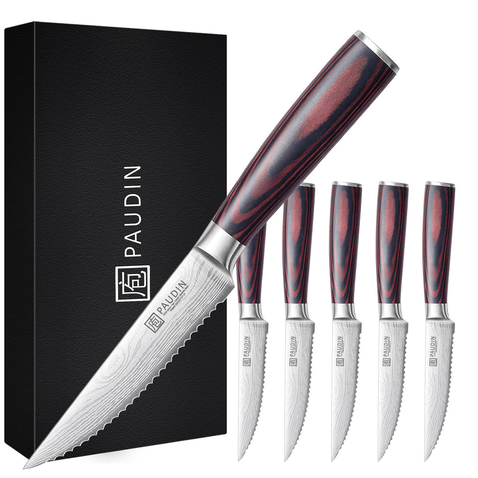 PAUDIN steak knives 6-piece gift box: elegant presentation for gifting and entertaining gatherings