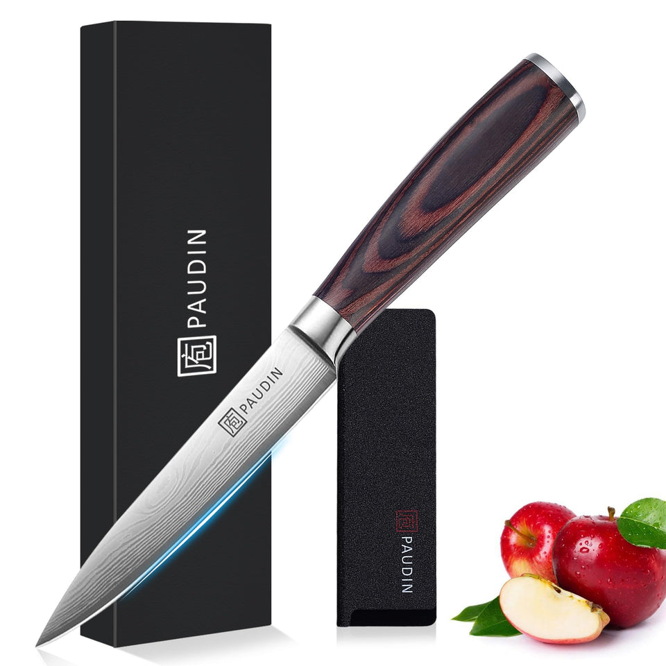 PAUDIN utility knife 5inch blade for precise slicing of fruits and vegetables