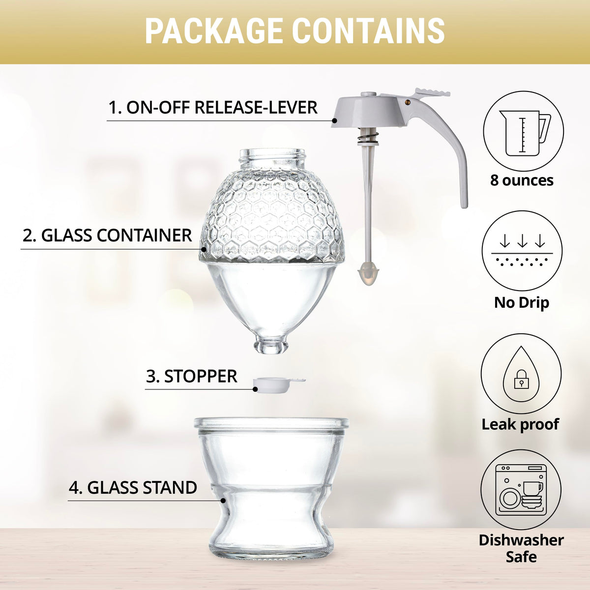 No-drip pour spout from PAULSWAY for clean tea and yogurt servings.