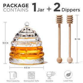 PAULSWAY two wooden dippers included for versatile honey serving.