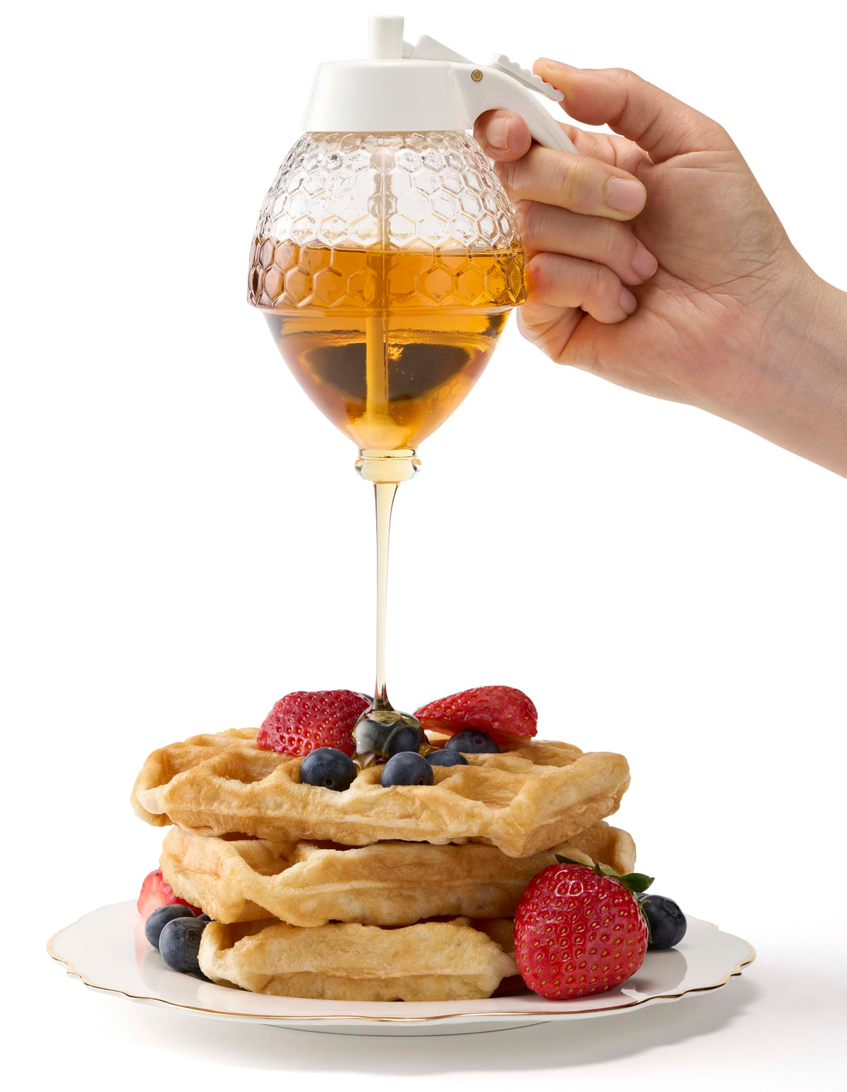PAULSWAY white lid adds modern touch while keeping honey fresh and mess-free.