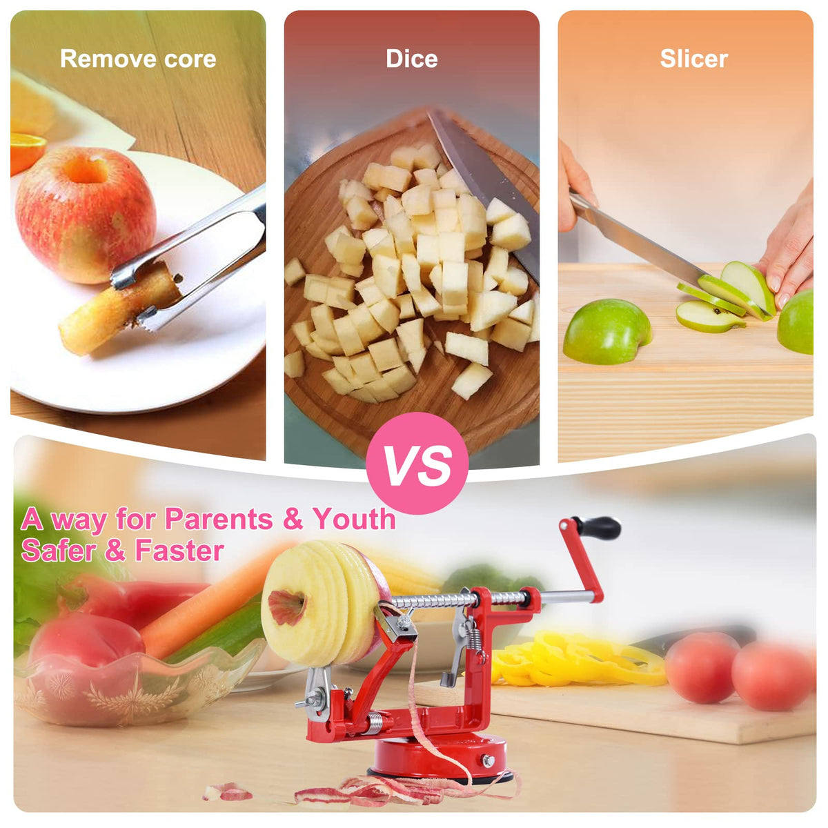 Pautou adjustable peeling depth enabling thin, even peels.