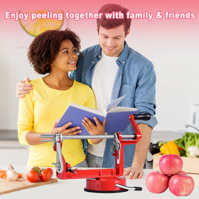 Pautou red kitchen tool ideal for pies and tart topping prep.