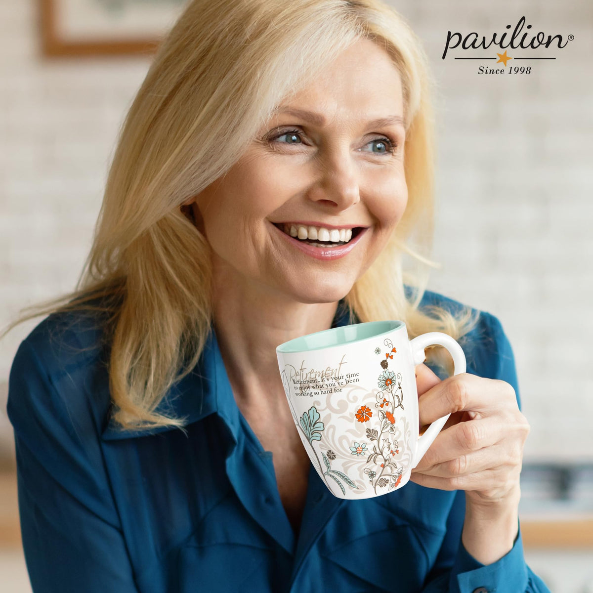 Pavilion kitchen-friendly mug complements any decor style.