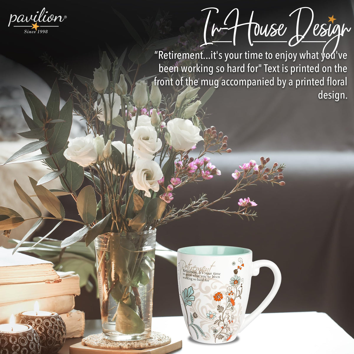 Pavilion multicolor design mug adds vibrant style to daily coffee.