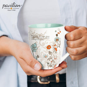 Pavilion retirement party gift mug conveys warm wishes.