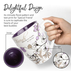 Pavilion friend mug multicolor pattern adds cheerful flair to any kitchen.