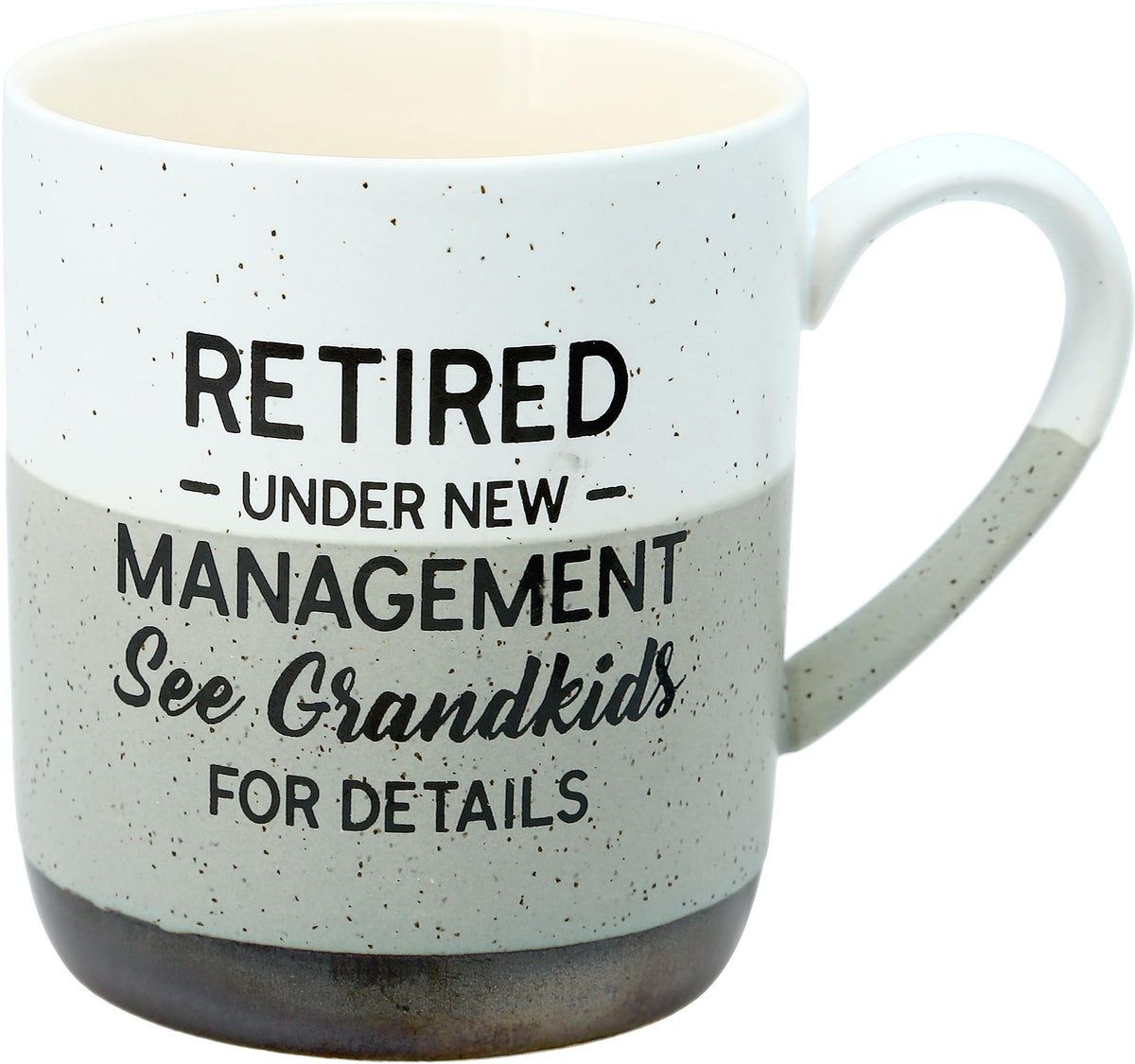 Pavilion Gift Company mug front with retirement message, ideal grandparent gift.