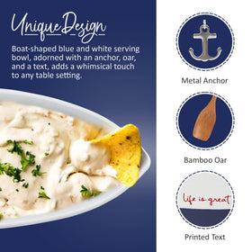 Pavilion Gift Company WP at the Lake boat dish featuring a metal anchor charm for nautical flair.