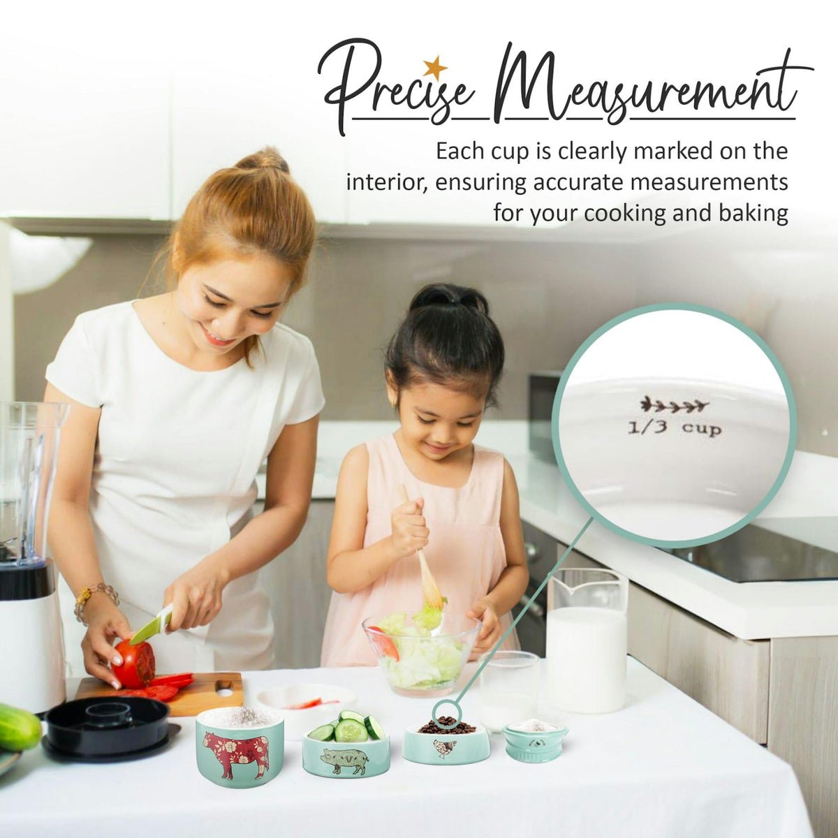 Pavilion Live Simply one-half-cup teal measuring cup with nesting design saves cabinet space