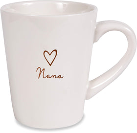 Pavilion Nana Cup front decal highlighting Nana design on cream mug.