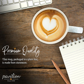 Pavilion Retirement Mug front text view showing retirement message.