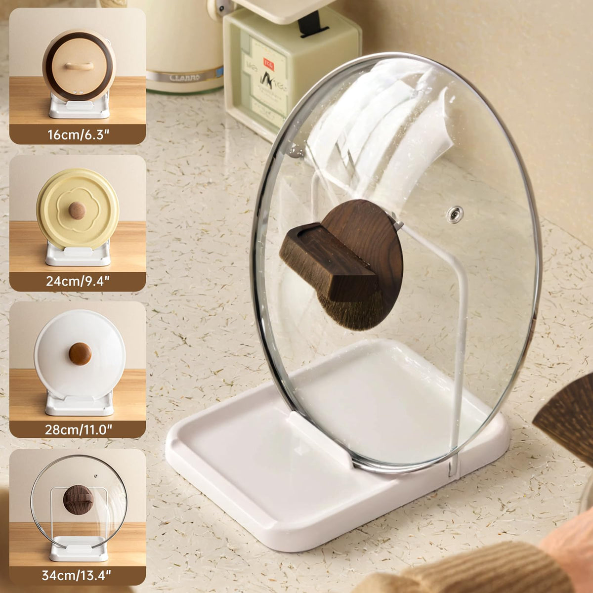 PAVSTINE compact space-saving rack frees up cabinet and countertop space.