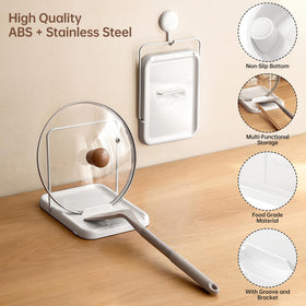 PAVSTINE kitchen counter organizer with non-slip pads prevents slips.