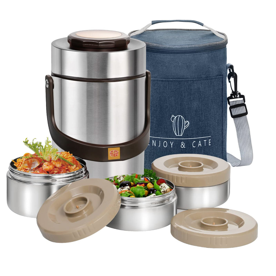 Pawovdeq 67oz three-compartment bento for versatile lunches on the go