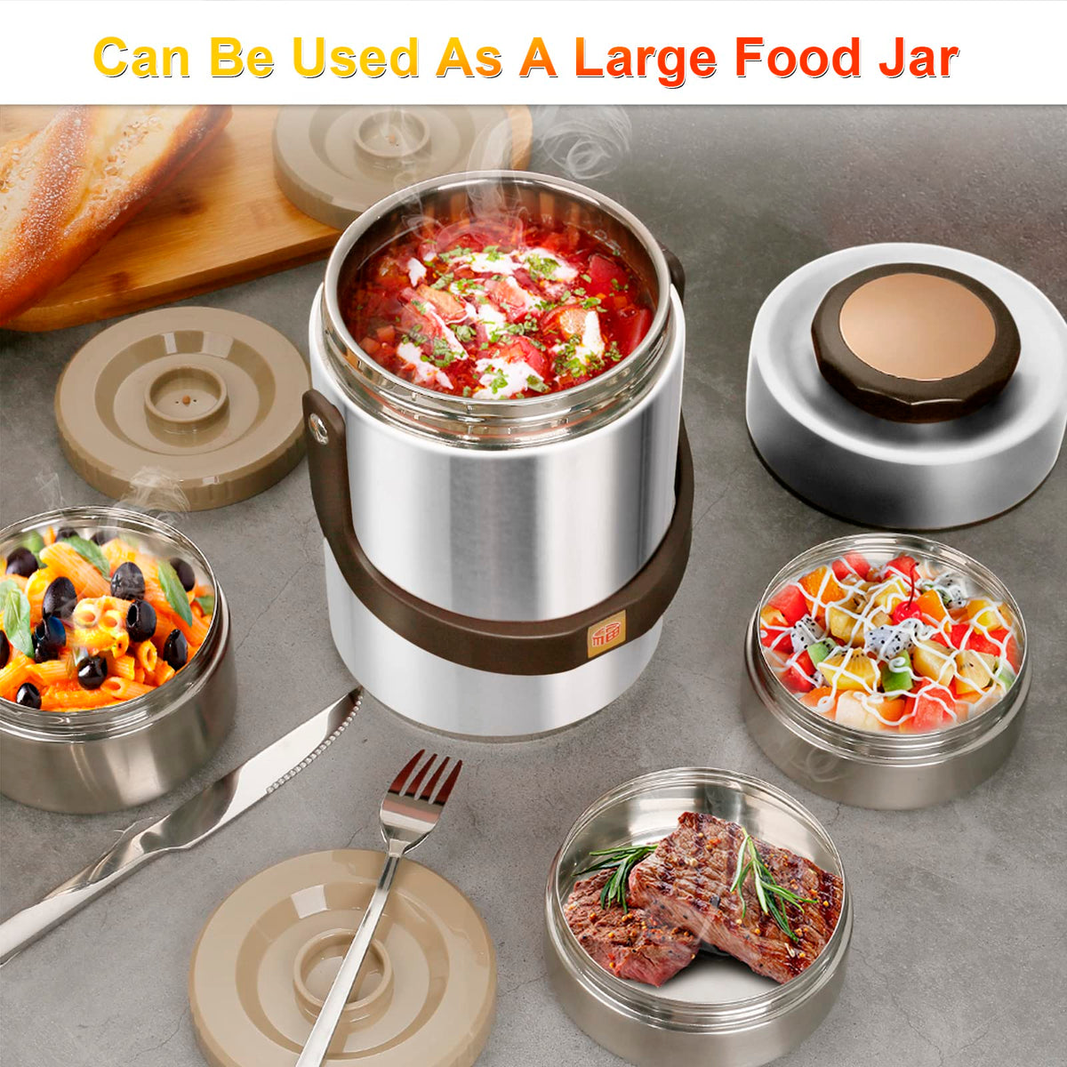 Pawovdeq food-grade PP lid and 304 stainless interior for safety