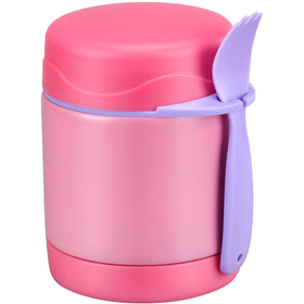 Pawtong 10oz insulated food jar pink cap shows kid-friendly hot or cold meal storage