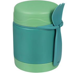 Pawtong 10oz soup thermo green front view, keeps meals warm for kids