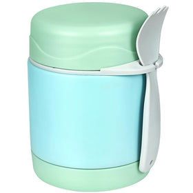 Pawtong 10oz Soup Thermo in mint with open top keeps kids' meals warm.
