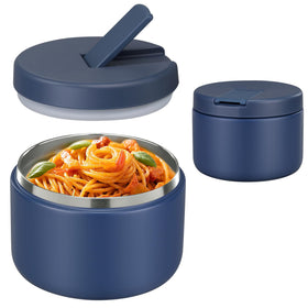 Pawtong 12oz insulated food jar with blue buckle lid for kid-friendly meals.