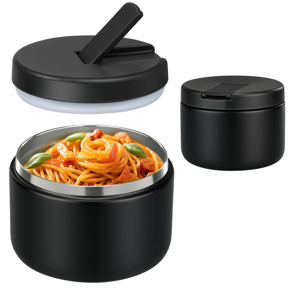 Pawtong 12oz insulated food jar with buckle lid keeps meals secure and easy for kids to open.