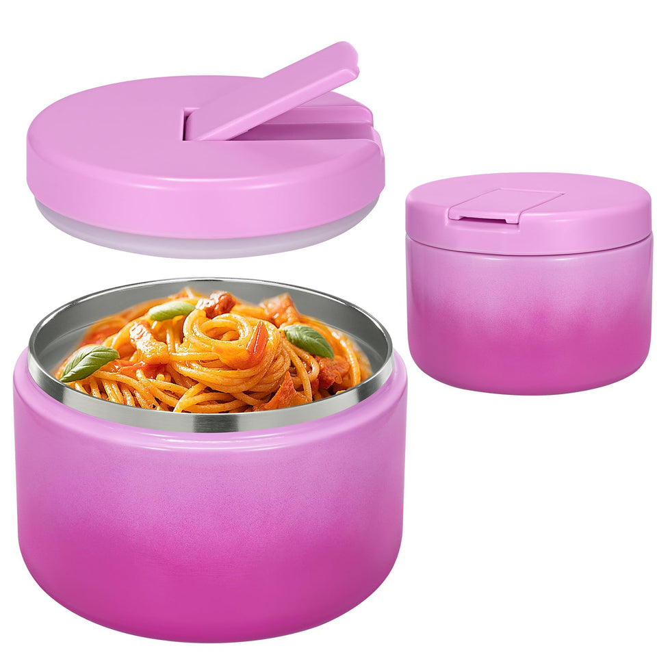 Pawtong 12oz insulated food jar with buckle lid, kid-friendly, ideal for on-the-go meals.