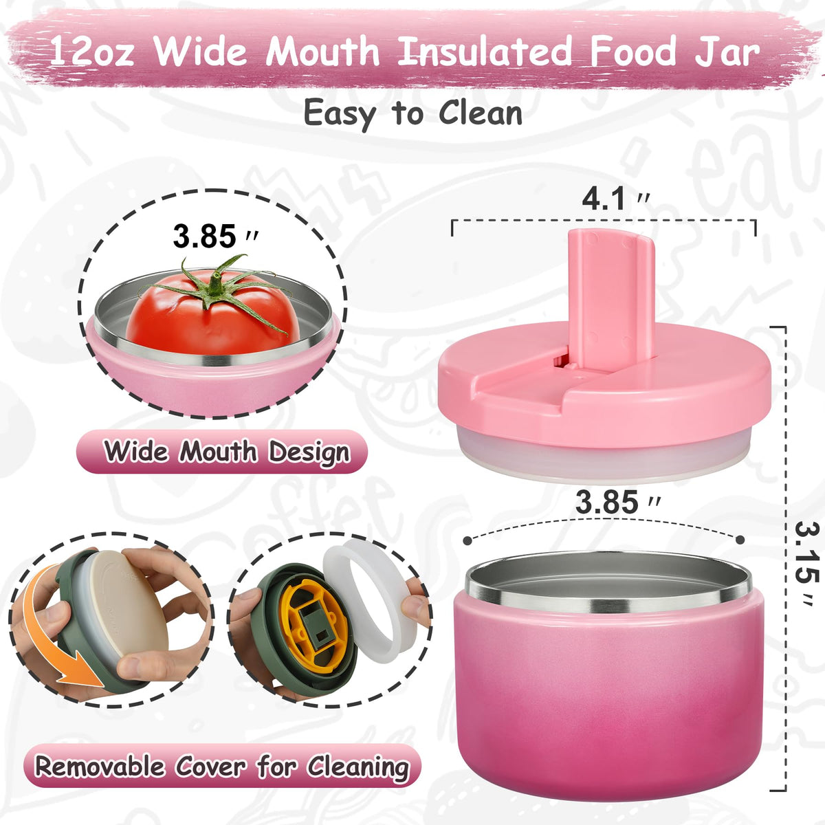 Pawtong 12oz insulated jar preserves warmth or coolness for hours.