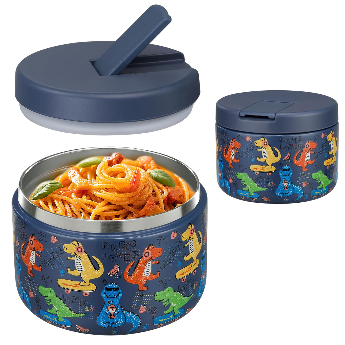 Pawtong jar with buckle lid, easy opening for kids during meals.