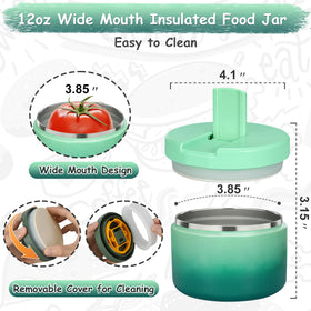 Pawtong gradient green exterior adds a stylish, portable lunch solution.