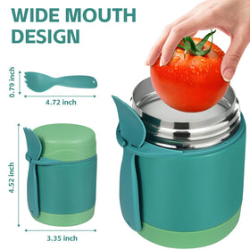 Pawtong insulated stainless steel green cap, leakproof design for active days