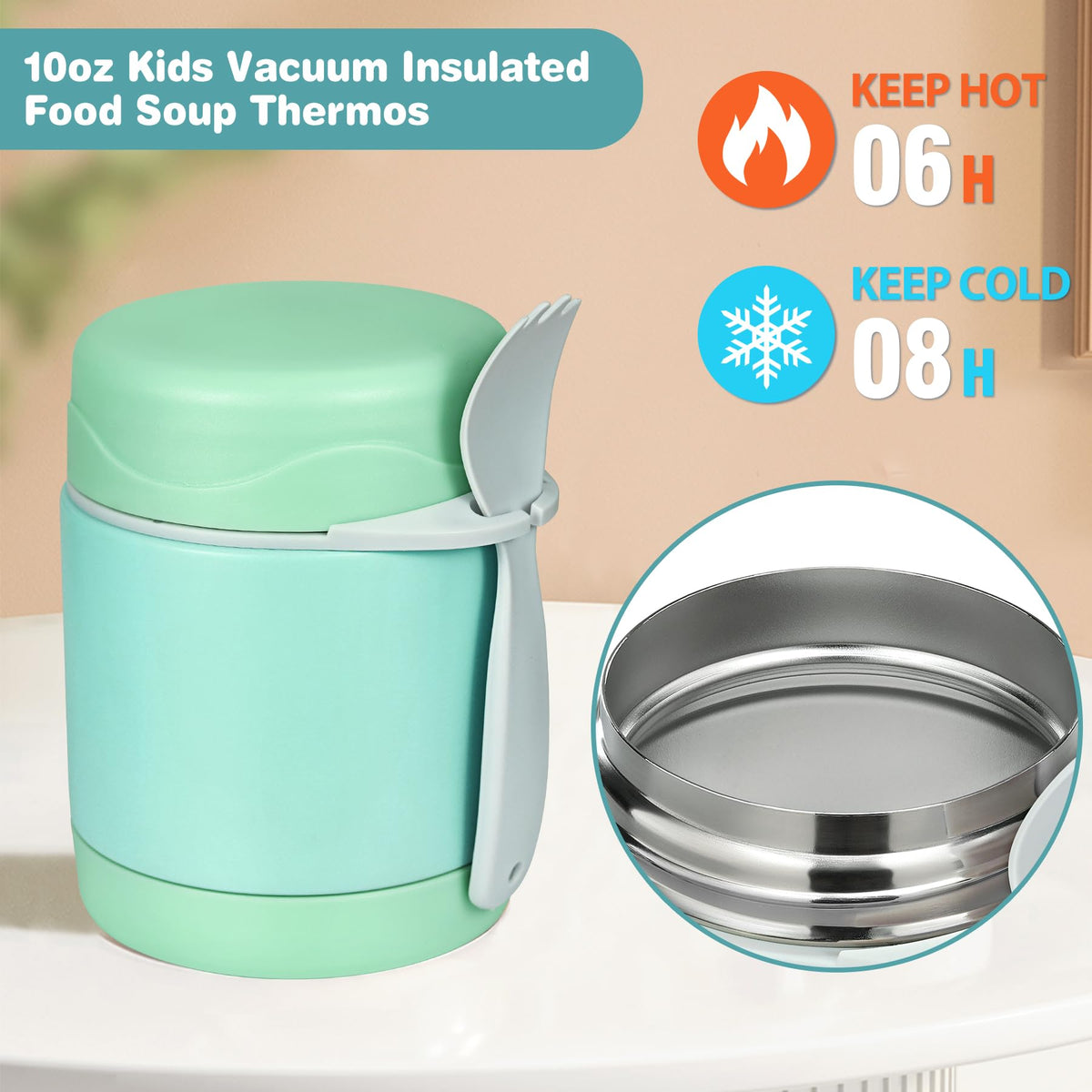 Pawtong kids lunch jar fits easily in a backpack.