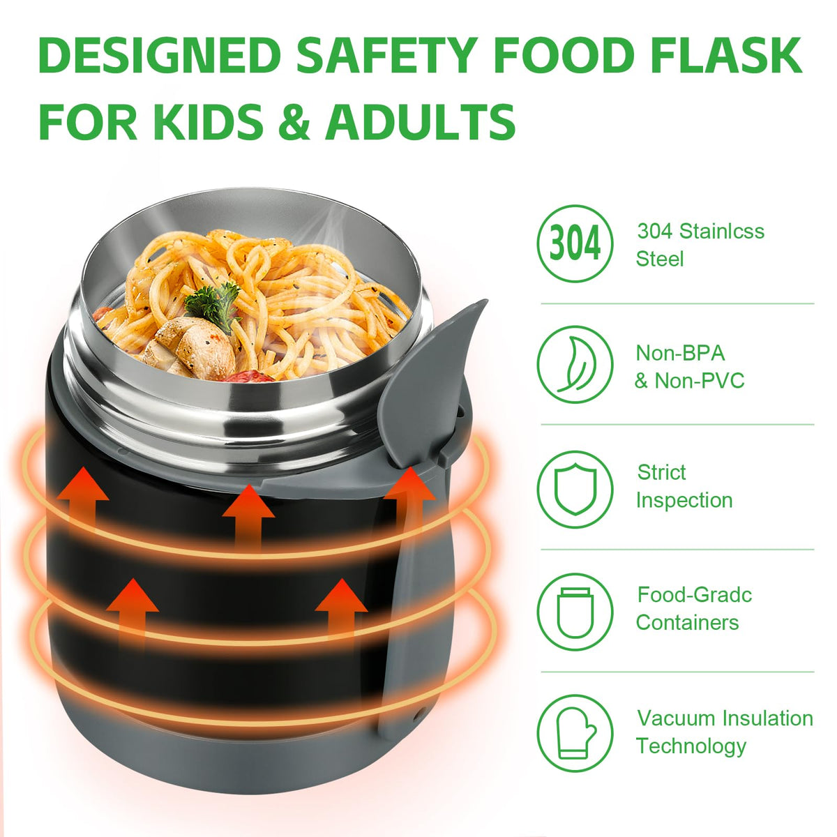 Pawtong leak-proof lunch jar shown in backpack for mess-free transport.