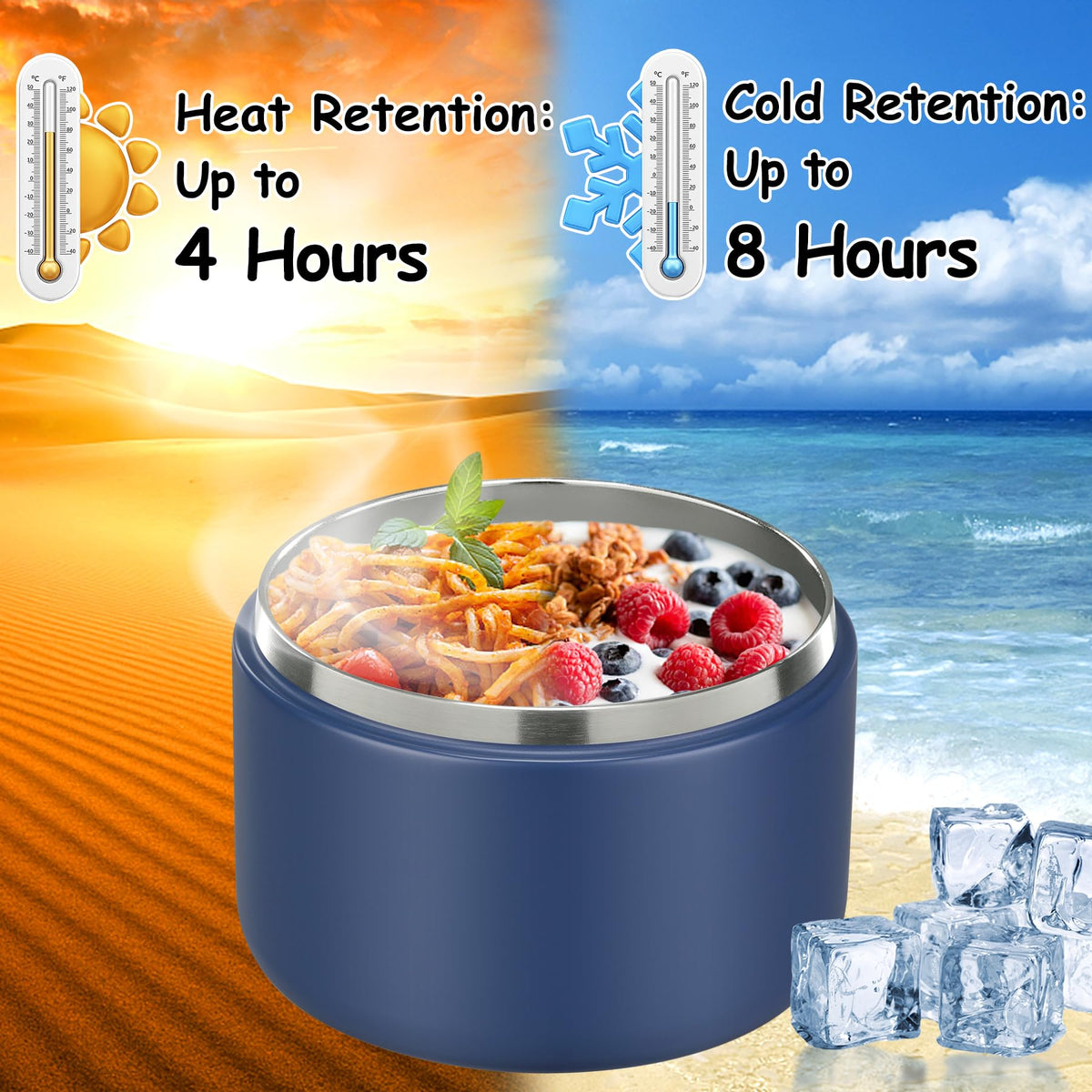 Pawtong stainless steel interior preserves temperature with vacuum insulation.
