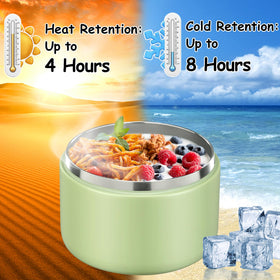 Pawtong stainless-steel interior ensures strong insulation for hot or cold meals