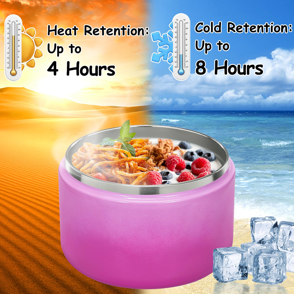Pawtong vacuum-insulated stainless interior preserves temperature for hours.