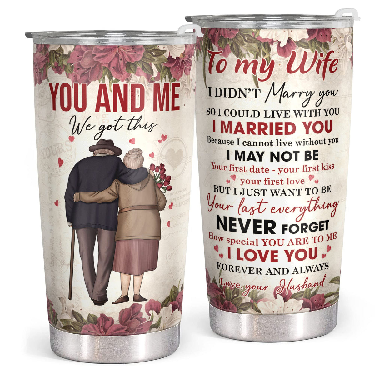 Pawzity 20 oz tumbler with lid, gift-ready packaging for wife.