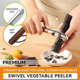 Payaoo Y-peeler peeling potato with ergonomic design for smooth results.