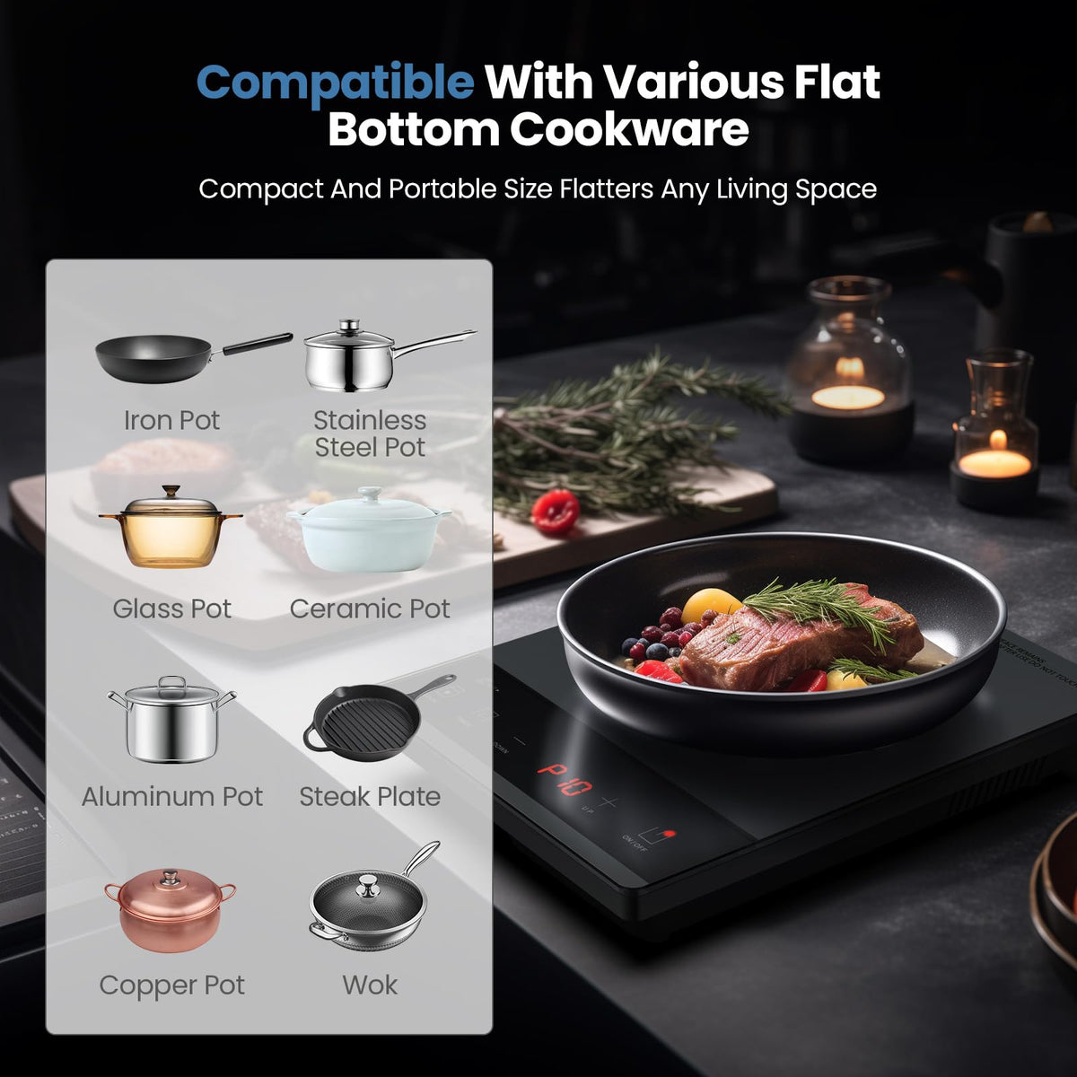 PAYISHO ceramic cooktop control panel demonstrates precise heat settings for versatile cooking.