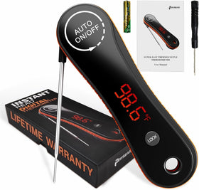 Paysean instant-read thermometer probe delivers ultra-fast temps for precise steaks.