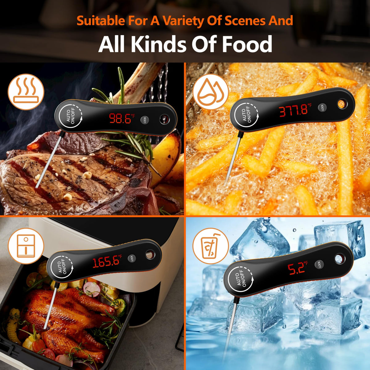 Paysean thermometer with magnetic attachment stays within reach on grills.