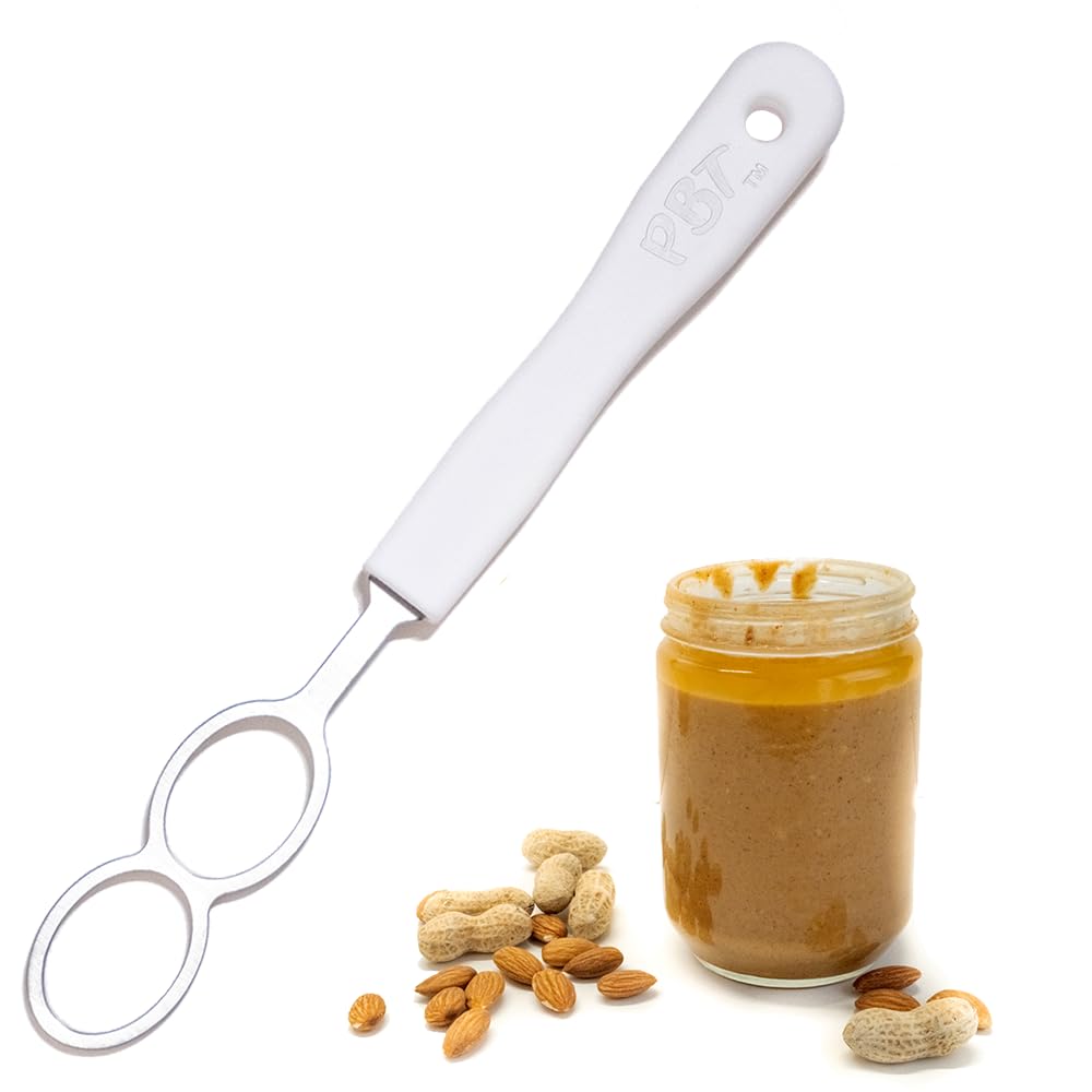 PBT peanut butter mixer in stainless steel blends natural butters smoothly.
