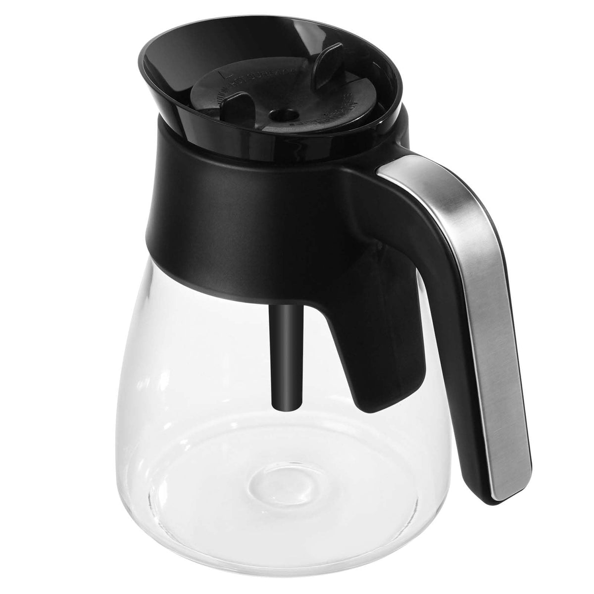 PCTTOIL Ninja 50oz glass carafe with ergonomic handle for mess-free pouring.