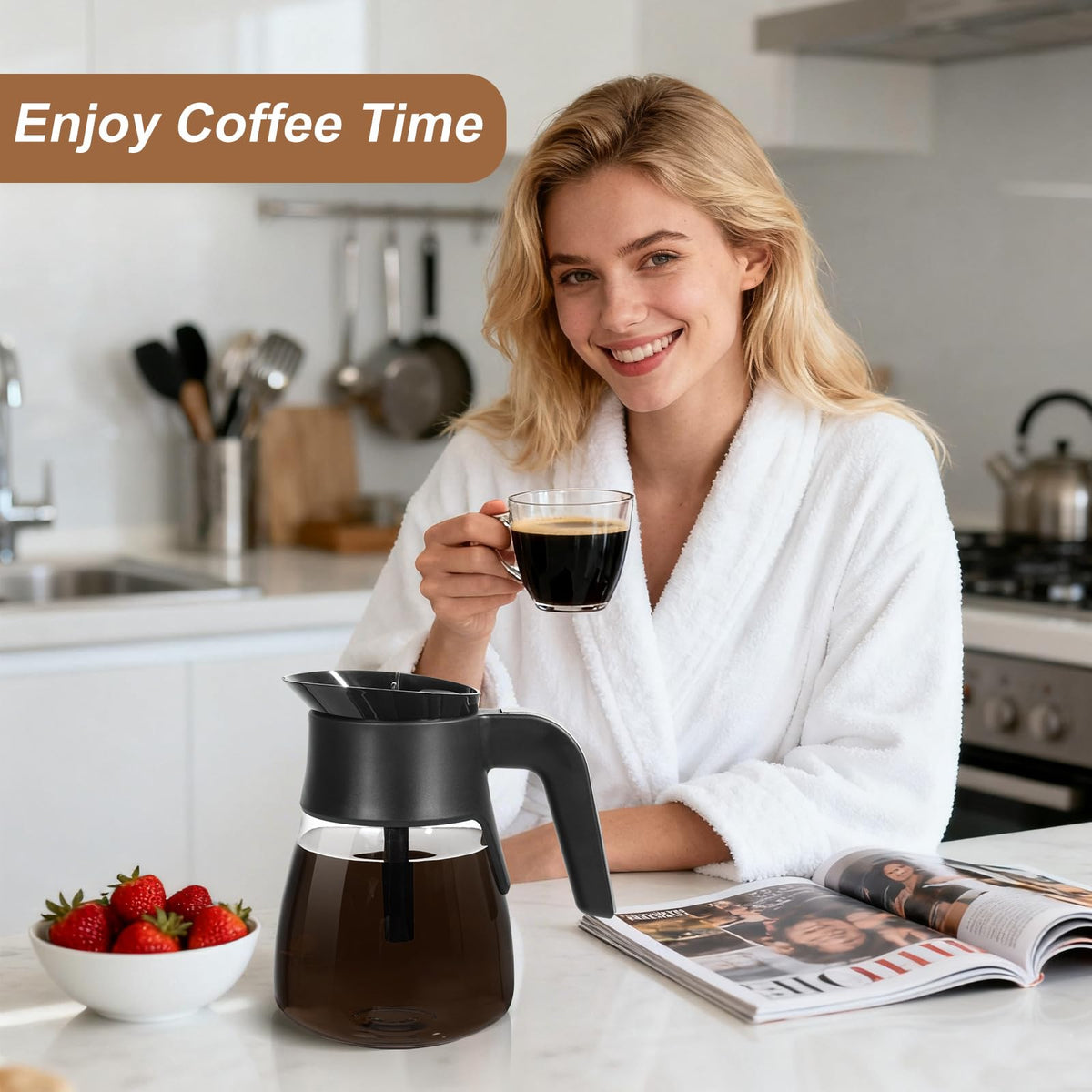 PCTTOIL Ninja 50oz glass carafe designed for model compatibility checks.