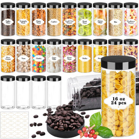 PeacePeo 16 oz plastic jar with lid, wide mouth for easy filling and handling.